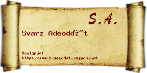 Svarz Adeodát névjegykártya